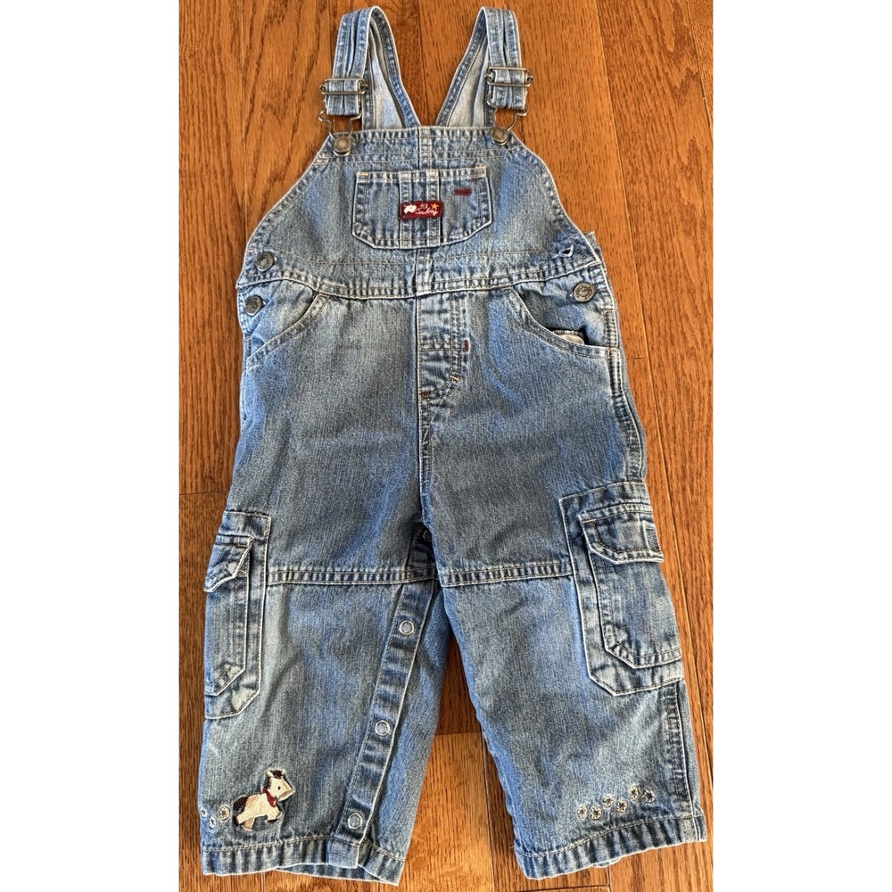 Carter's Overalls Lil Cowboy Size 18 Months Blue Denim Americana Farm Retro